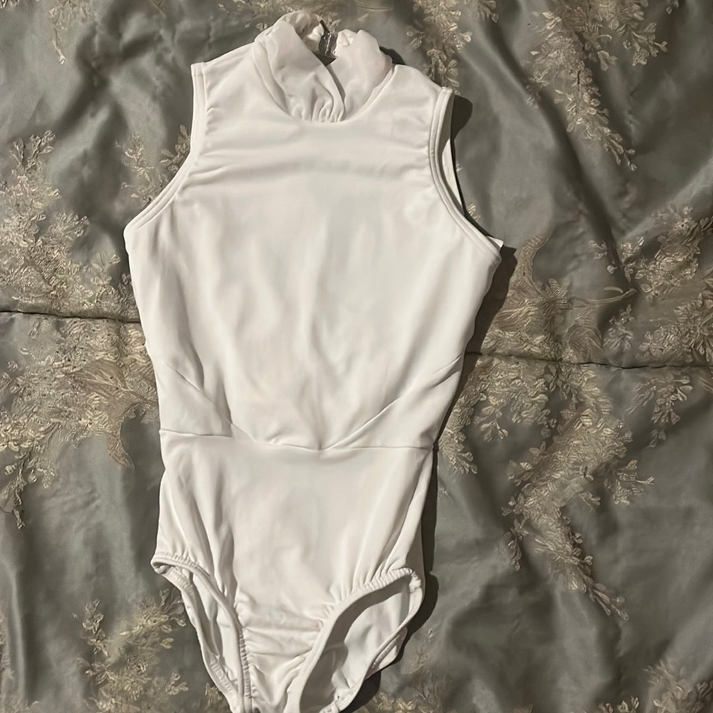 Adult small white leotard from the Premiere Collection.